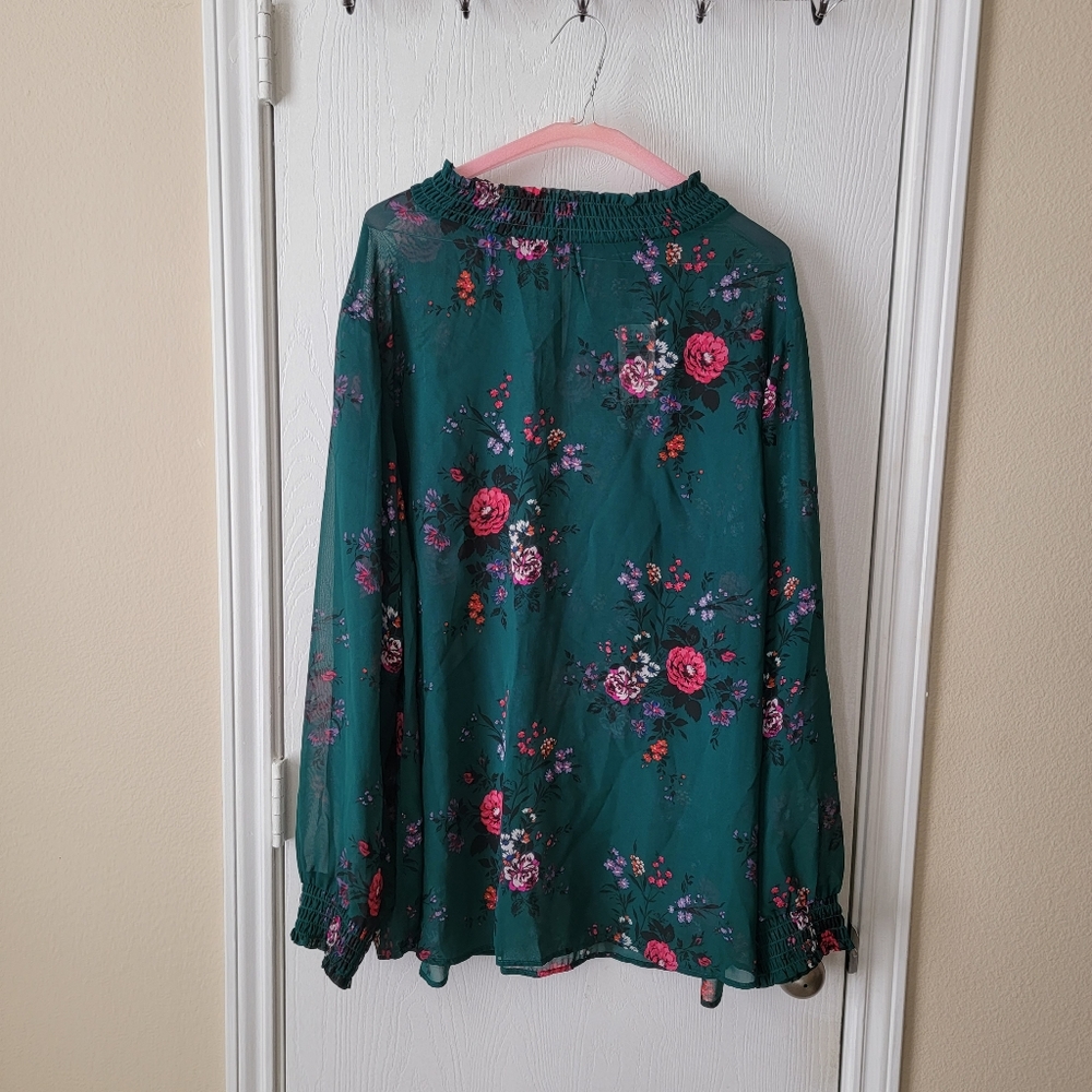 Torrid Chiffon Mock Neck Blouse